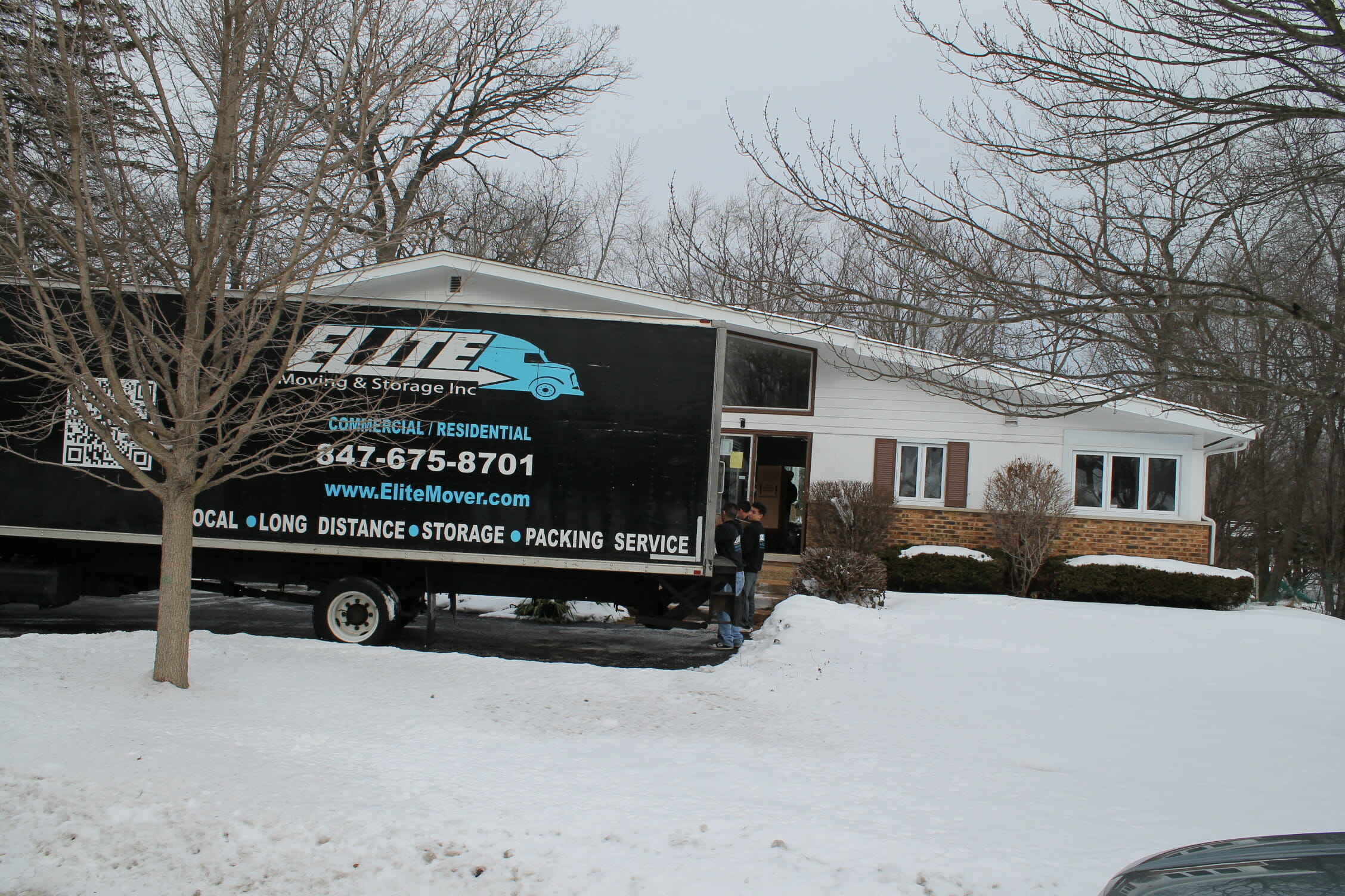 winter snow elite moving truck